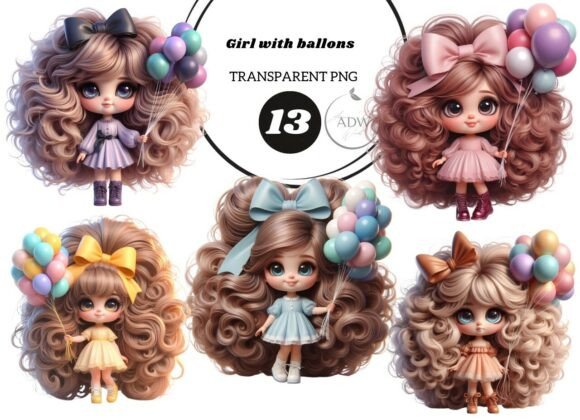Download Girl with Balloons - Girl with balloons Collection