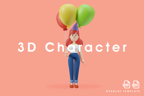 Download Smiley Face 3D Cute Girl with Balloons - Girl with balloons Collection