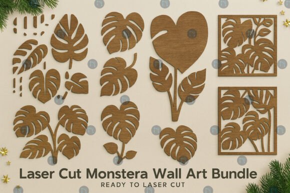 Download Laser Cut Monstera Wall Art SVG Bundle - Wall art svg bundle Collection