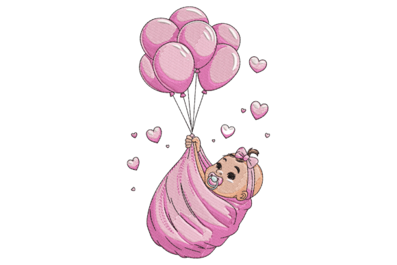 Download Baby Girl with Balloons - Girl with balloons Collection