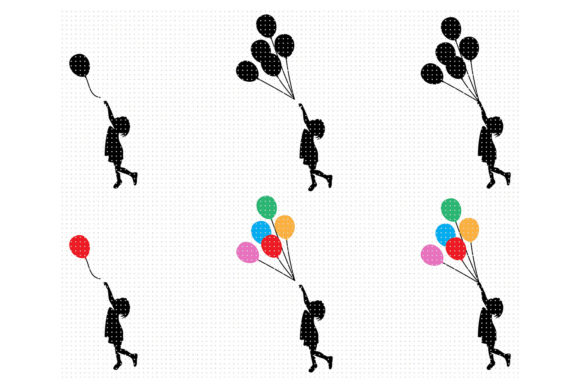 Download Little Girl with Balloons SVG - Girl with balloons Collection