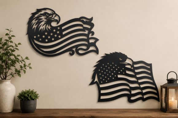 Download Patriotic Eagle Flag Wall Art SVG Bundle - Wall art svg bundle Collection